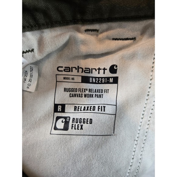 Carhartt Pants Mens 31x30 Green Rugged Flex Relaxed Canvas Work Wear BN2291-M - Picture 4 of 14